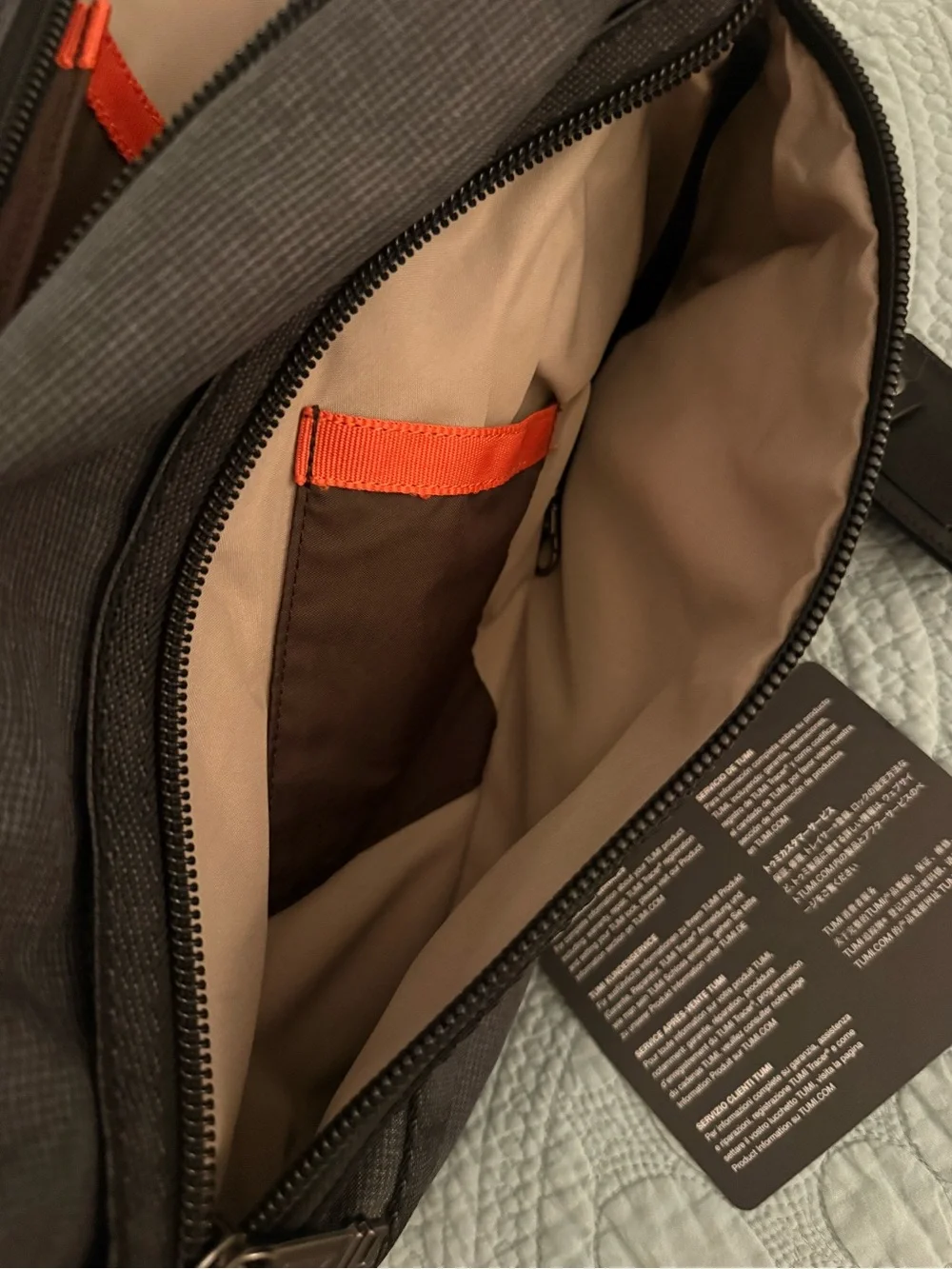 Tumi Gray and Black Men's Sling Belt Bag
